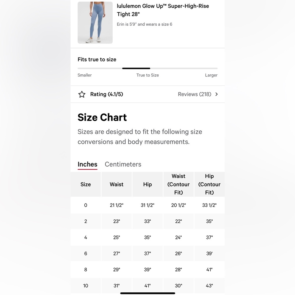 Lululemon Glow Up Super-High-Rise Tight 28" Washed Denim size 6 NWT Blue legging - Picture 6 of 8